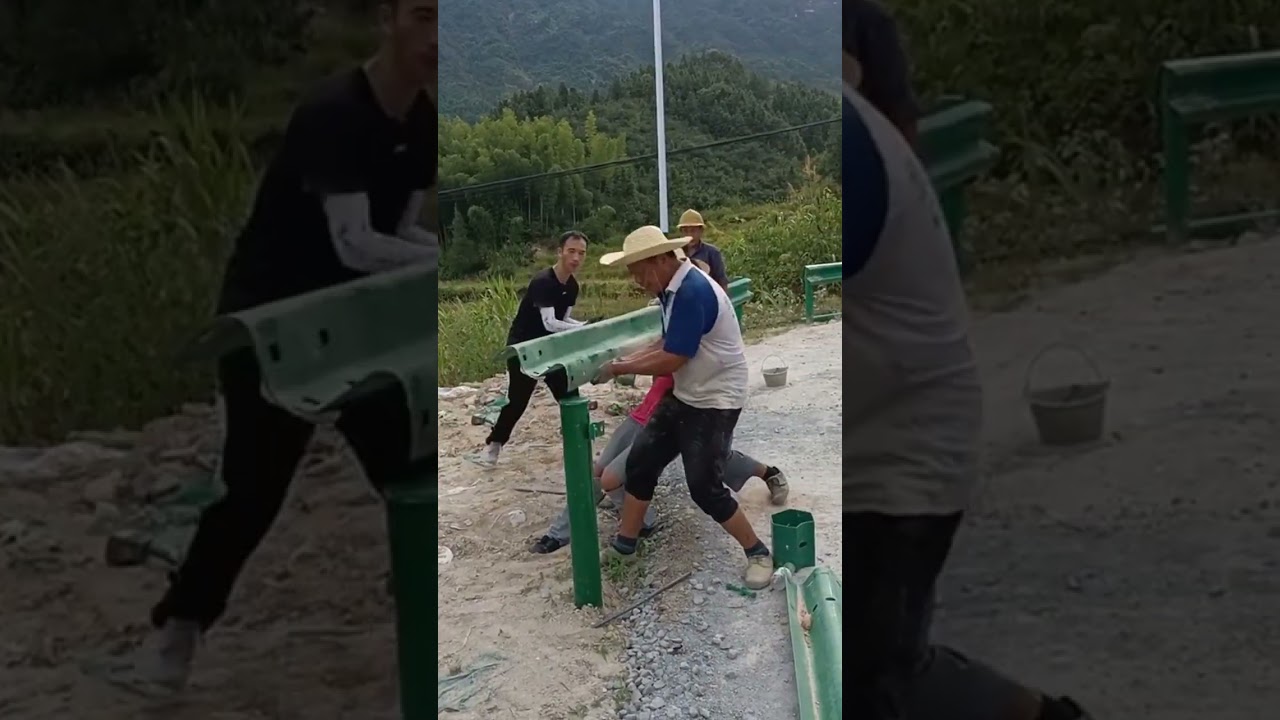 road barrier installation process #construction #popular #road #barrier #viralshorts #shorts
