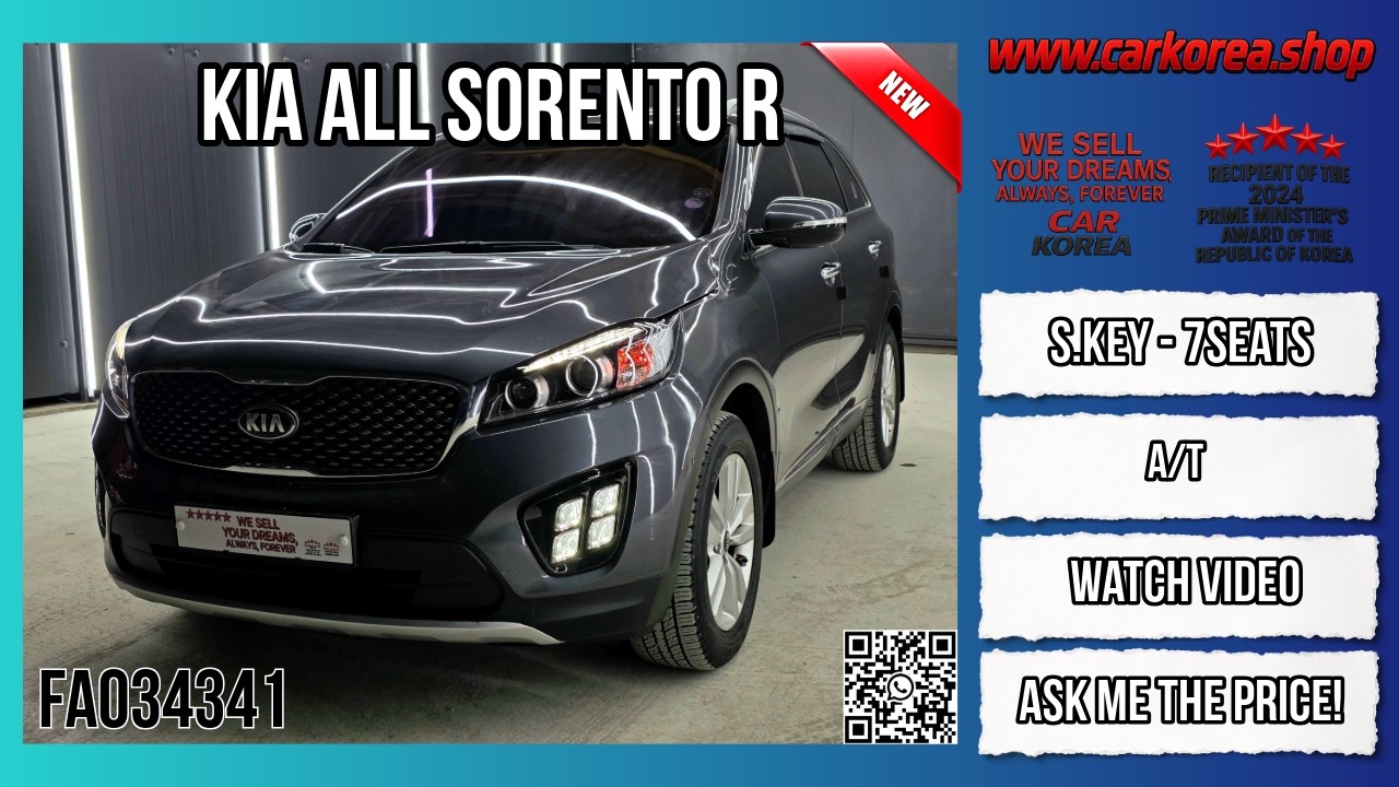 KIA ALL NEW SORENTO FA034341 #usedcarsfromkorea #importexportkorea #Toyota #honda #porsche #hyndai