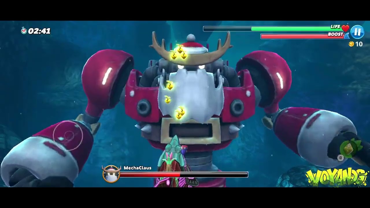Buzz (Neon Skin) VS Mecha Claus (Christmas Boss) - Hungry Shark World