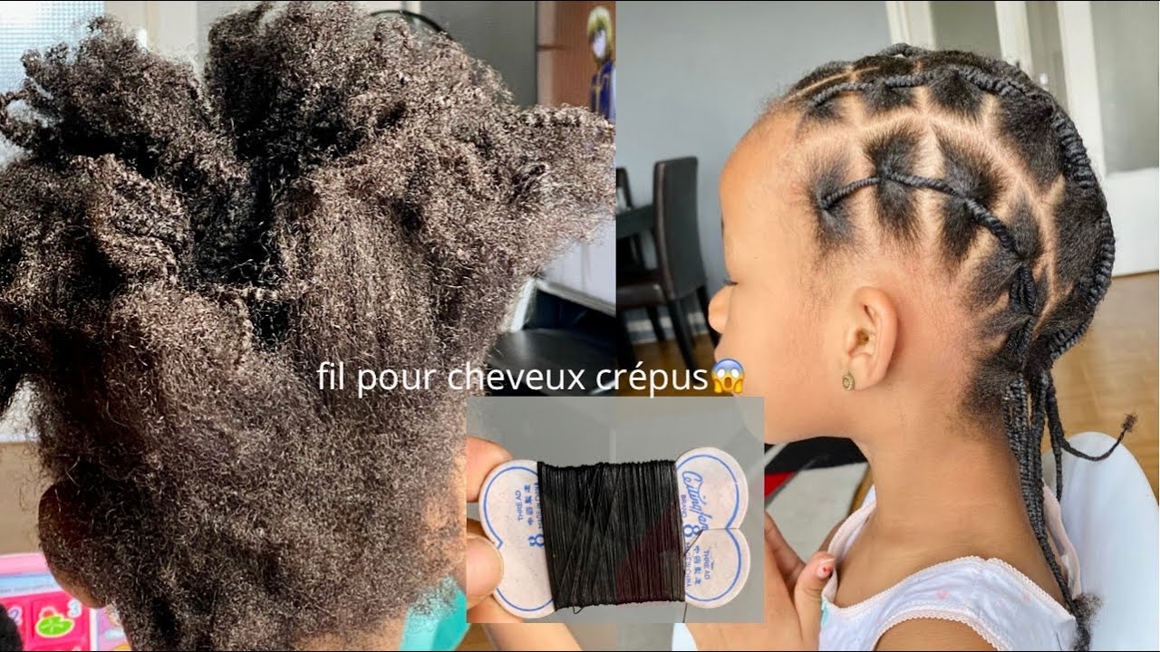 Cheveux Crépus Coiffure Protectrice Etiré Les Cheveux Avec fil 😱#cheveuxcrépus #youtube