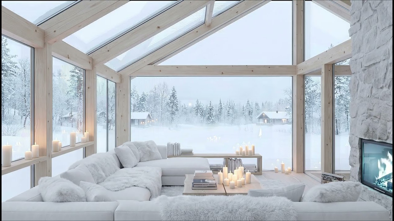 ❄️ Soft Falling Snow and Warm Piano – Relaxing Sleep Music | Cozy Winter Mood