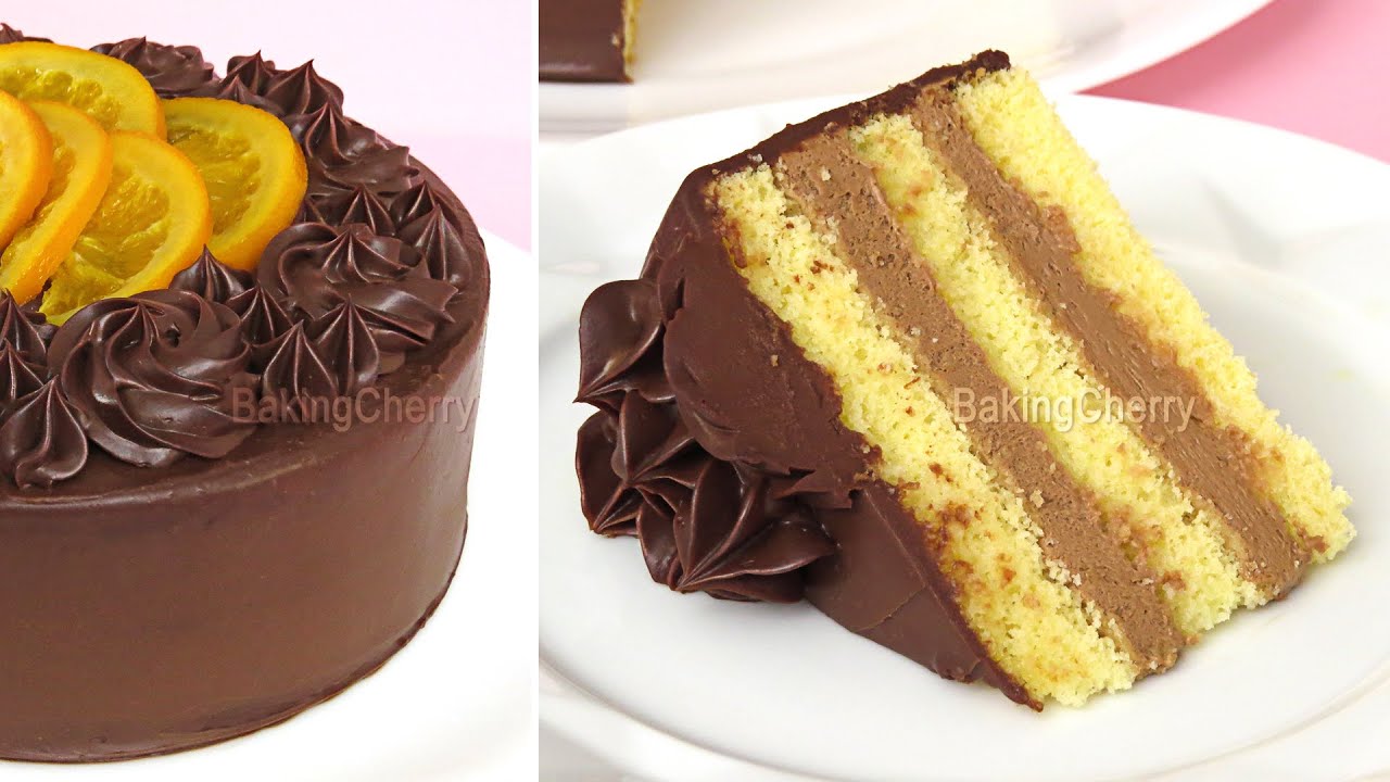 Fluffy cake with chocolate mousse filling!