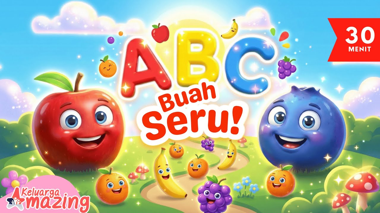 🍓📚 Belajar Huruf A B C & Nama Buah untuk Anak | Video Edukasi Animasi Seru & Interaktif