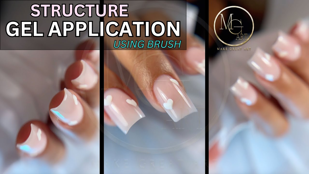 MGart Structure gel Brush Application + Furry Hearts Design❤️❤️❤️