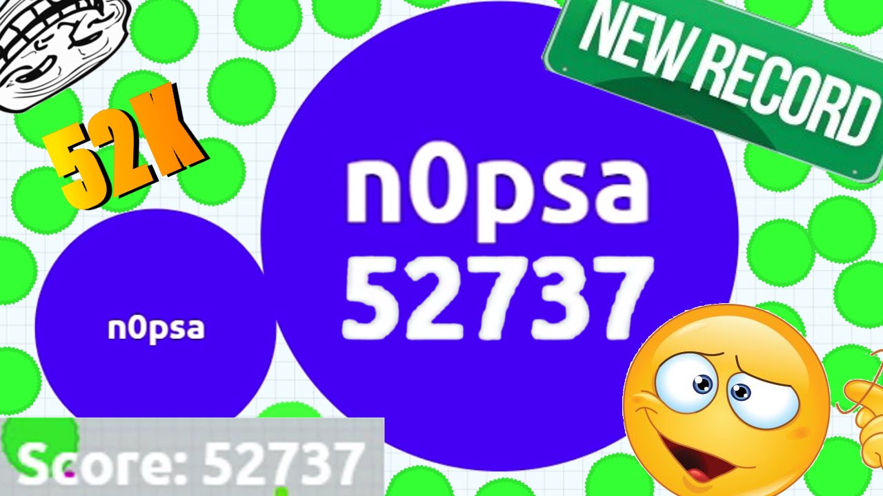 Agar.io - MY NEW RECORD 52737 MASS + PLAYING WITH FANS