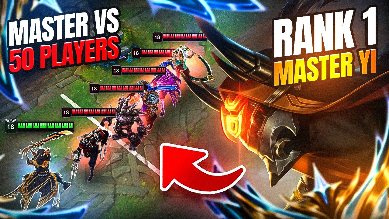 RANK 1 MASTER YI VS 50 PLAYERS