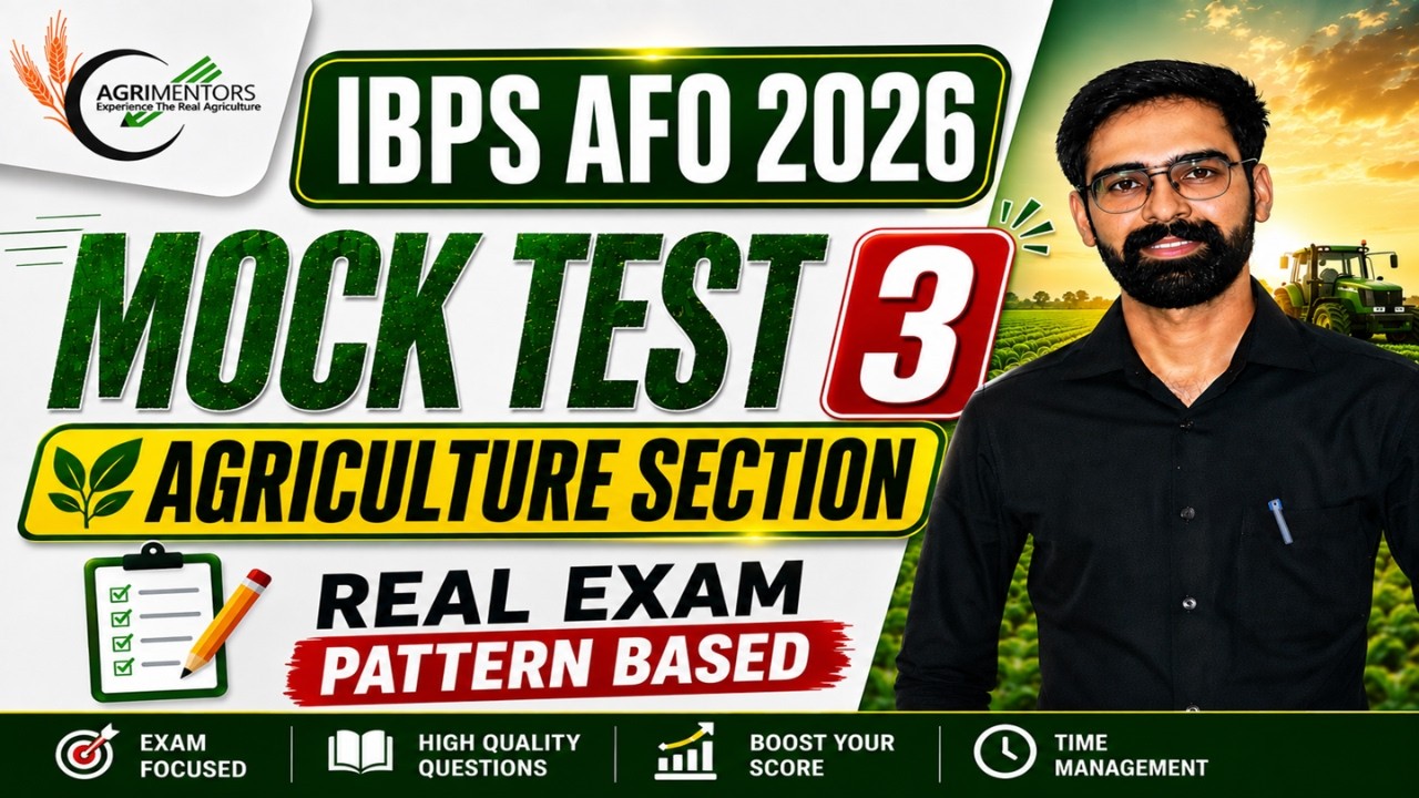 IBPS AFO 2026 Prelims Mock Test 3/5 | Agriculture Section Exam Pattern Based Questions #IBPS #AFO