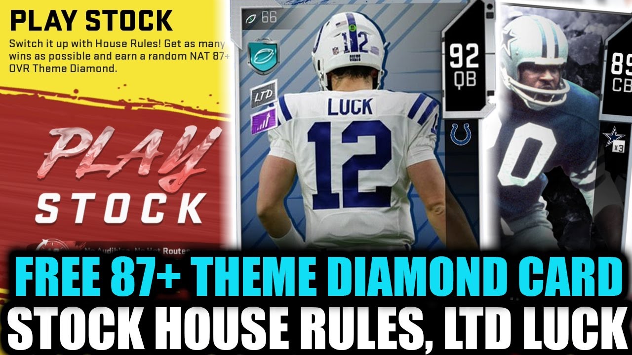 FREE THEME DIAMOND! STOCK HOUSE RULES! LTD ANDREW LUCK! | MADDEN 20 ULTIMATE TEAM