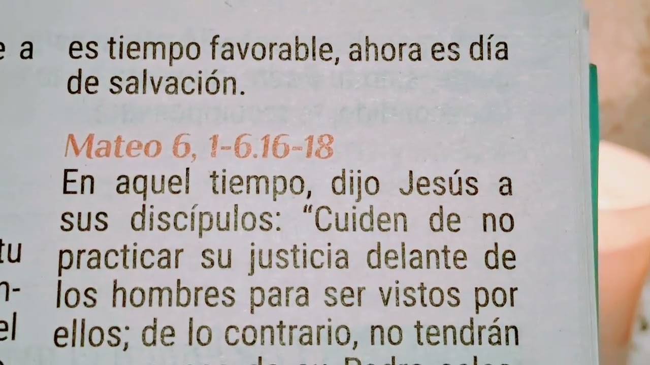 Miércoles 18 de Febrero, 2026. Lectura de los 5 Minutos de Oración en el Hogar 