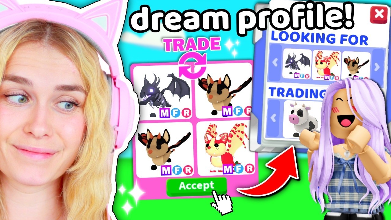 Обмениваюсь питомцами мечты игроков из их профилей в Adopt Me..