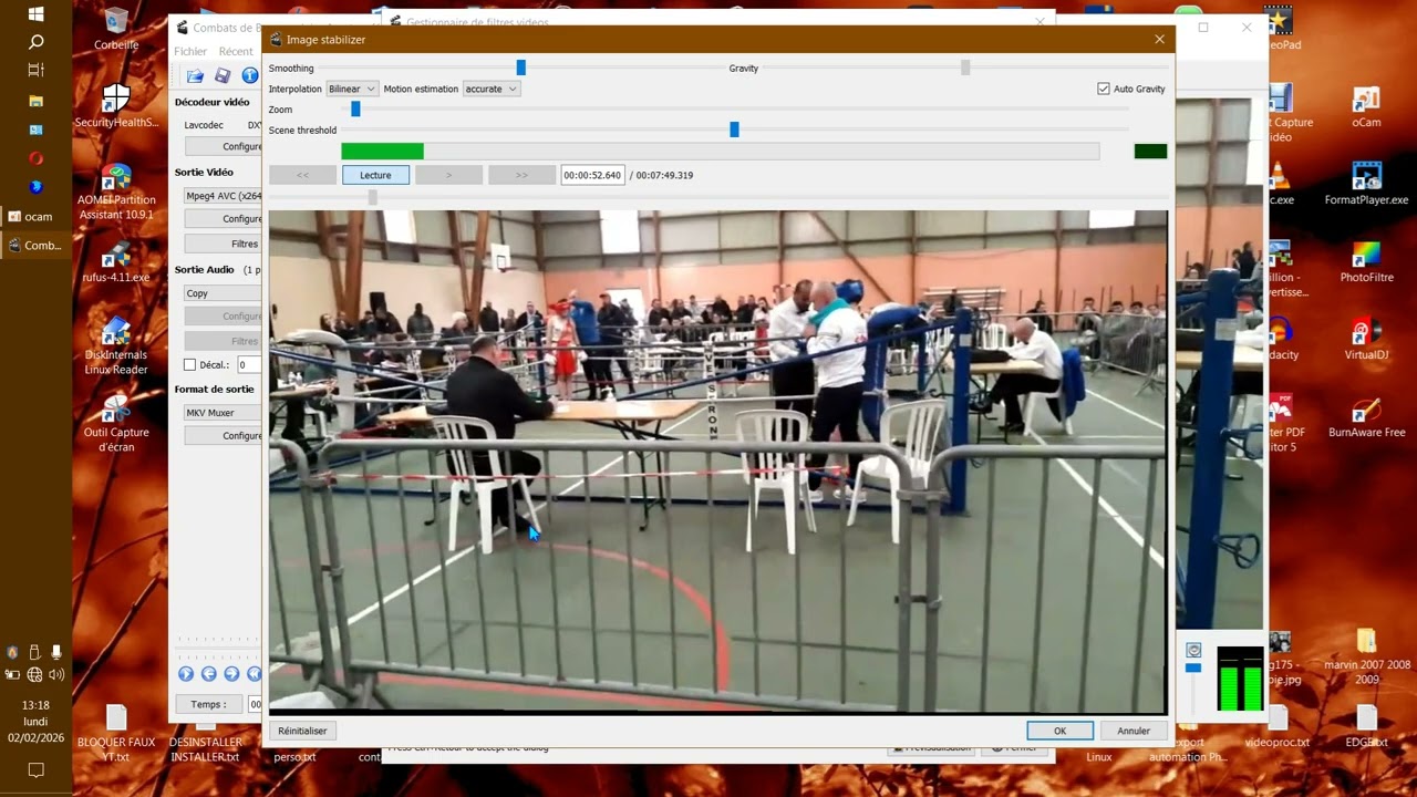 Avidemux Stabiliser sans bandes noir