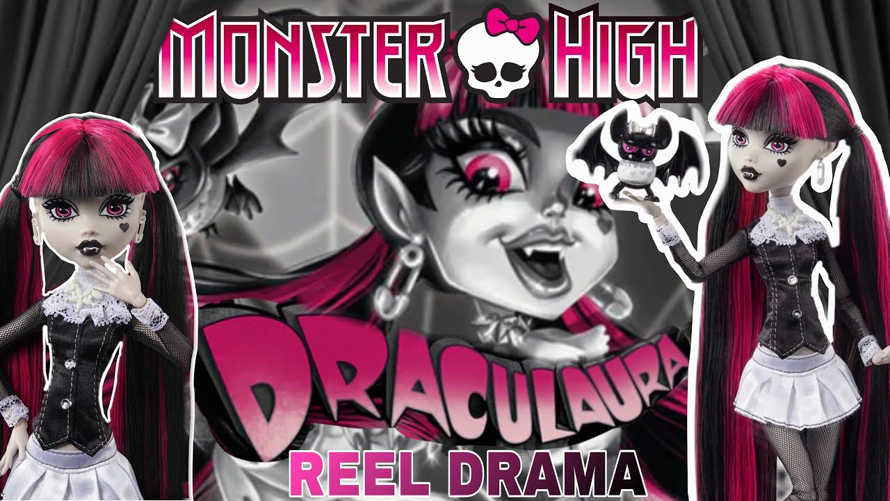 MONSTER HIGH REEL DRAMA DRACULAURA DOLL UNBOXING 🩷🎬