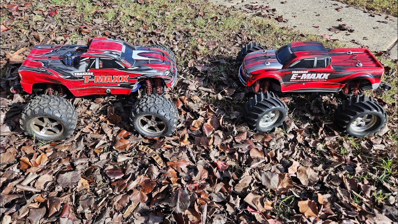 Traxxas T-Maxx 3.3 против Traxxas E-Maxx Brushless Edition (нитро против электро)