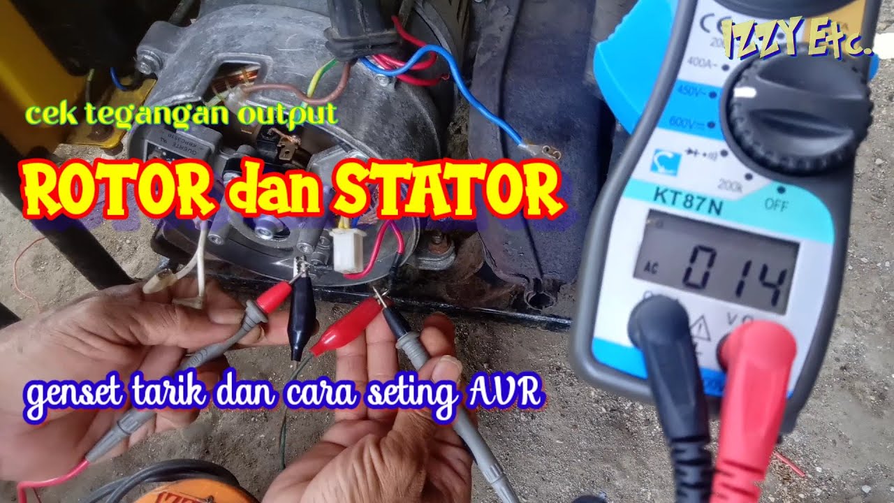 Mengukur tegangan output bagian-bagian genset