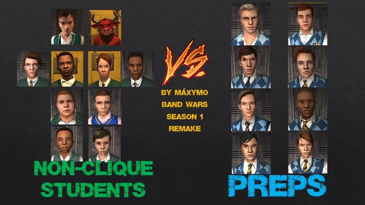 Bully SE: Non-Clique Students vs Preps (Band Wars - Season 1 Remake) (8k)