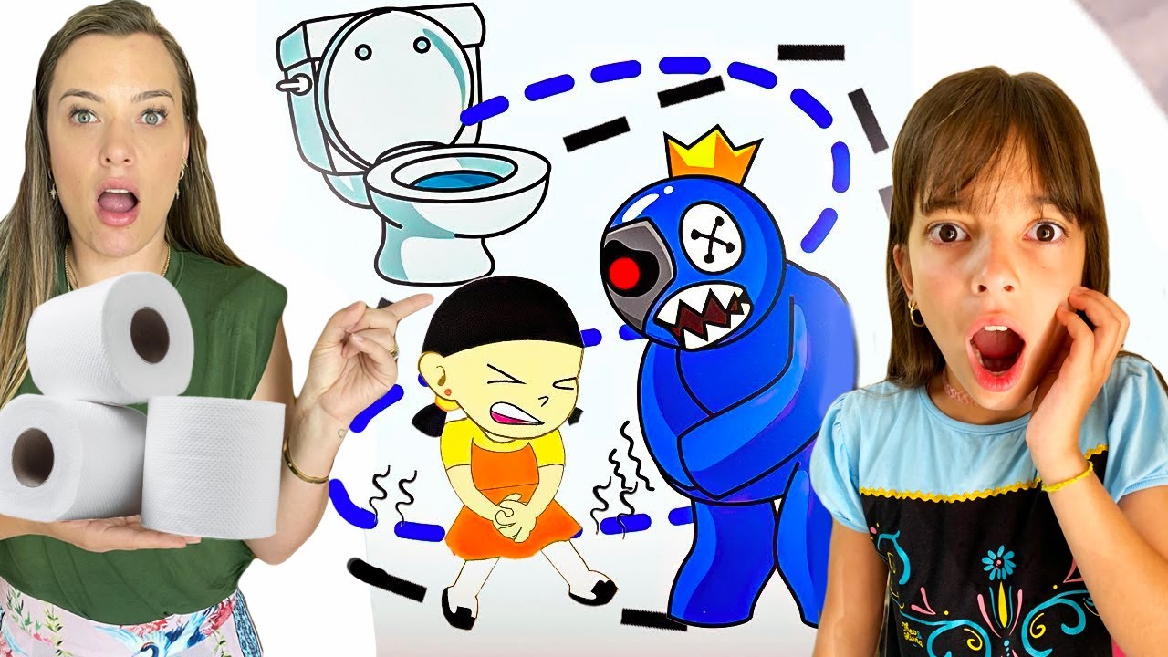 DESENHE CERTO PARA O AZUL E ROSA CHEGAREM NO BANHEIRO 😱 JÉSSICA GODAR E LAURINHA E HELENA E GABRIE