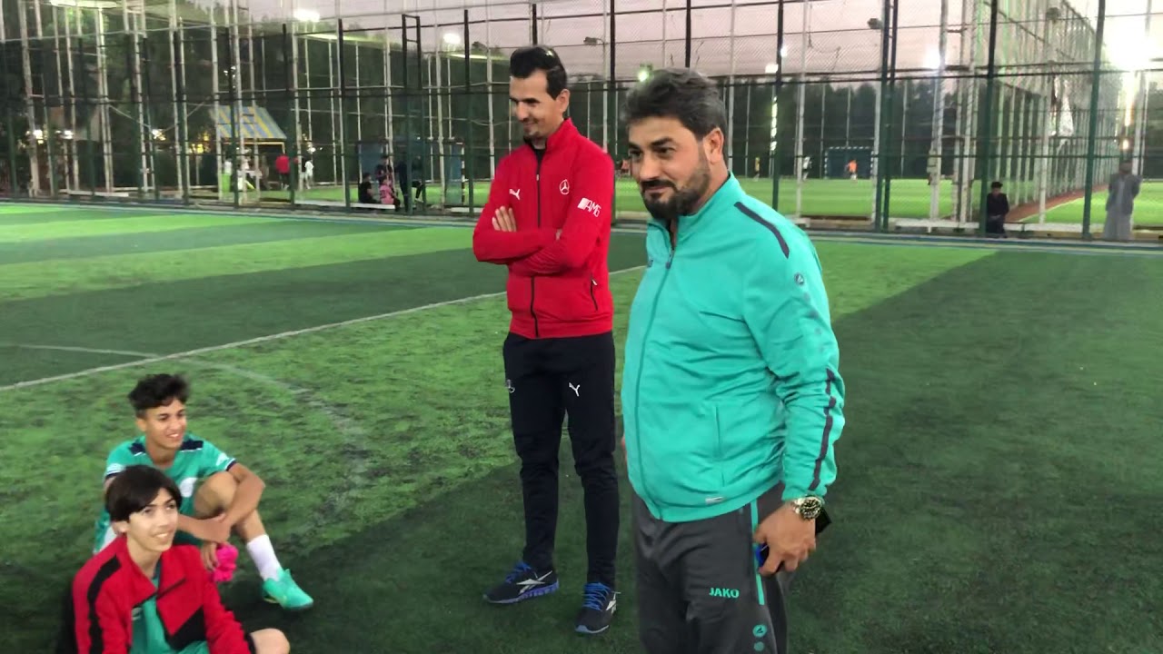 النجم الدولي ليث حسين في اول وحدة تدريبية لإكاديمية احمد راضي الكروية شاهد ماذا قال للاعبين