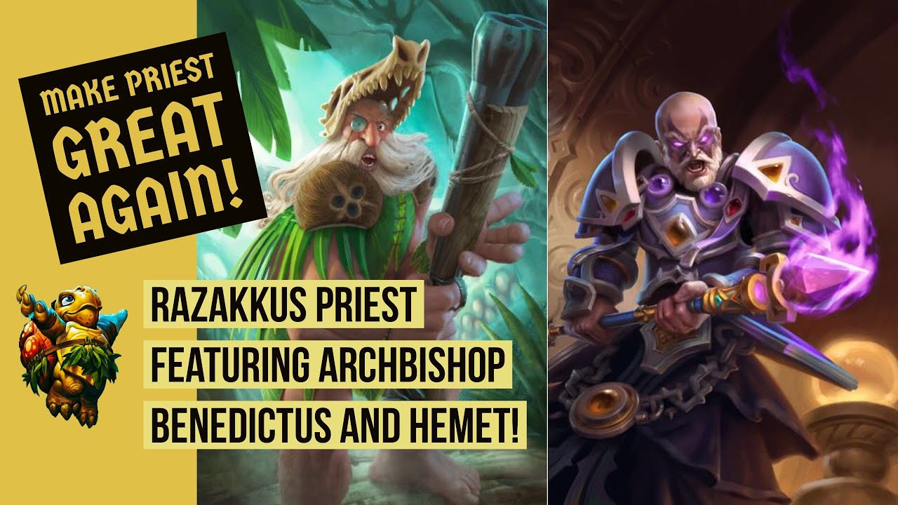 Hearthstone Archbishop Benedictus Hemet Priest featuring Raza, Anduin and Kazakus Deck Season 42