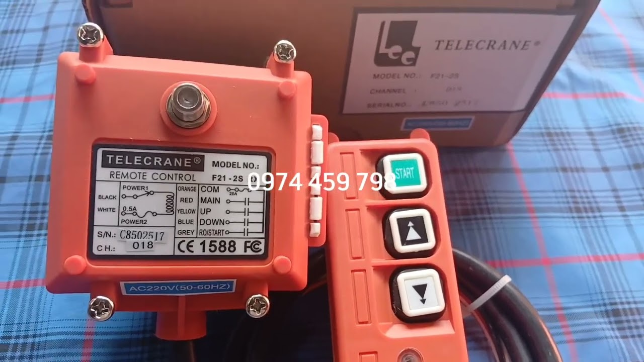 Điều khiển từ xa F21-2S 220v, bộ điều khiển cầm tay model f21-2s 220v, đièu khiển cầu trục 2 nút
