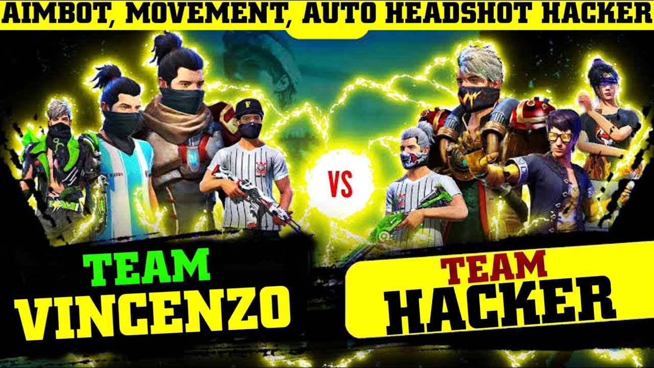 AIMBOT, MOVEMENT, HEADSHOT HACKED TEAM VS VINCENZO TEAM Clash Squad Custom Match || hacker vs legend