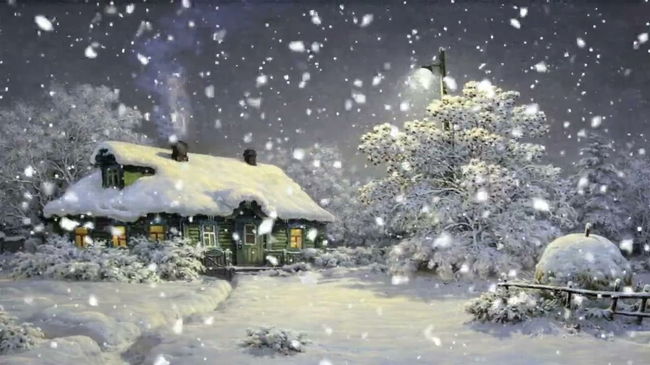 Calm Snowstorm at a Warm Winter Home  Soothing Night Ambience