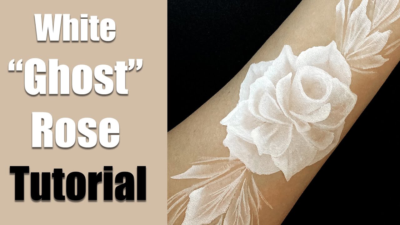 Ghost Rose Face Painting Tutorial ( How to paint a white rose)
