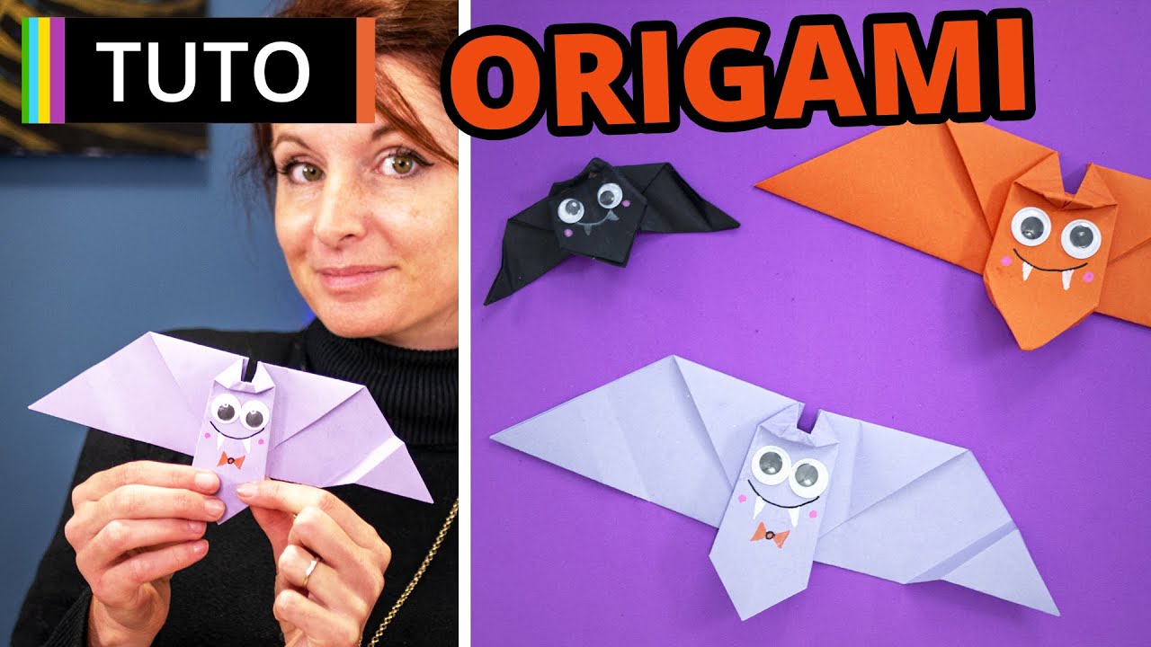Halloween : tuto origami Chauve-souris FACILE #origami #halloween2021