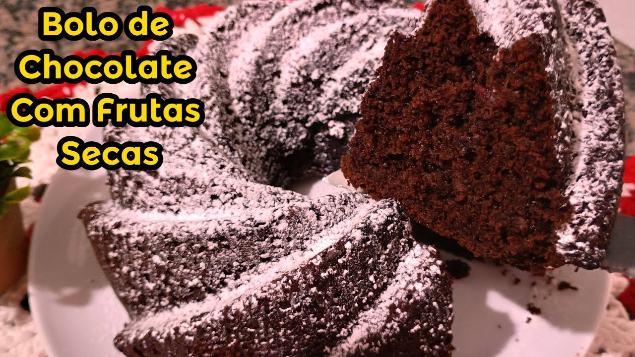 BOLO DE CHOCOLATE COM FRUTAS SECAS - ESSE BOLO VAI TE SURPREENDER, SÓ FAÇAM! | FUI NA COZINHA
