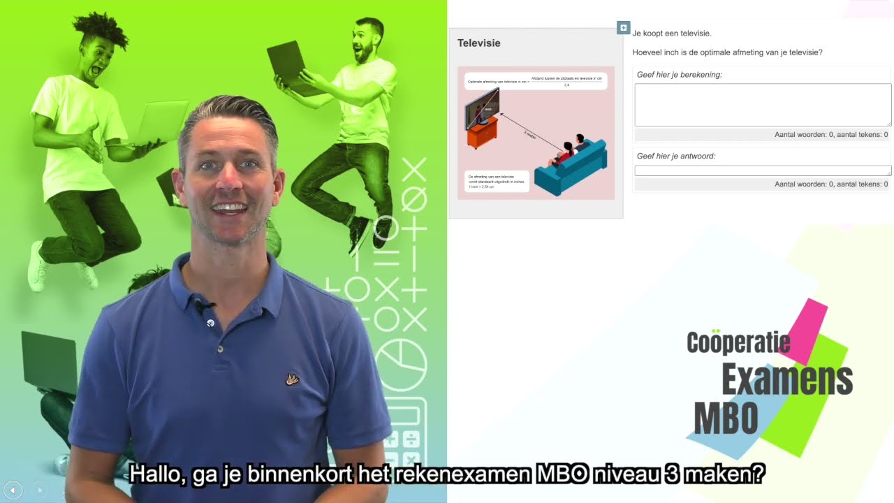 Uitlegvideo rekenexamen MBO niveau 3 - Oefenopgave: Optimale afmeting televisie