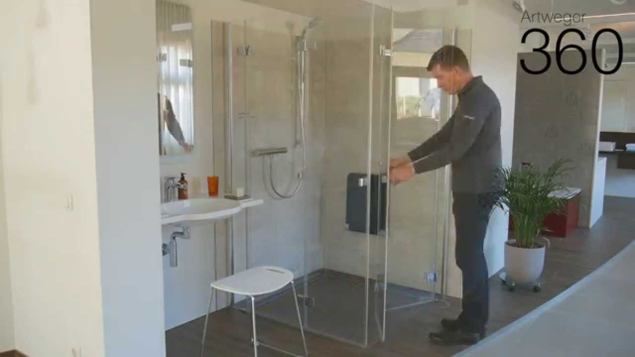 ARTWEGER 360 Faltt&uuml;r Dusche mit 360&deg; TWIN Scharnier / folding door shower (english subtitles)