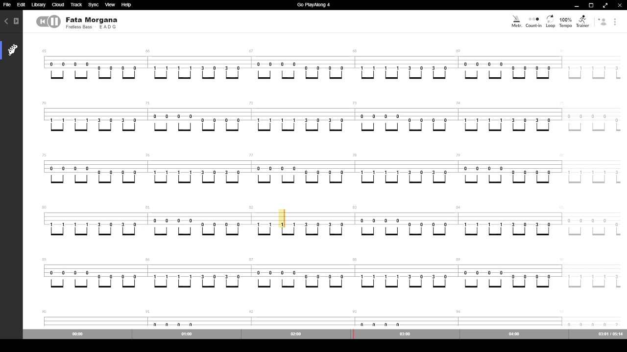 Fata morgana ( Litfiba ) ,Tablatura e base Senza Basso - Backing bass track - NO BASS
