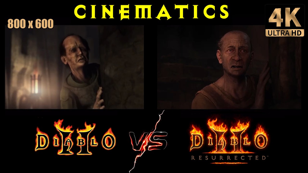 DIABLO 2 CINEMATICS 4k - Side By Side - LOD & D2R (classic & new)