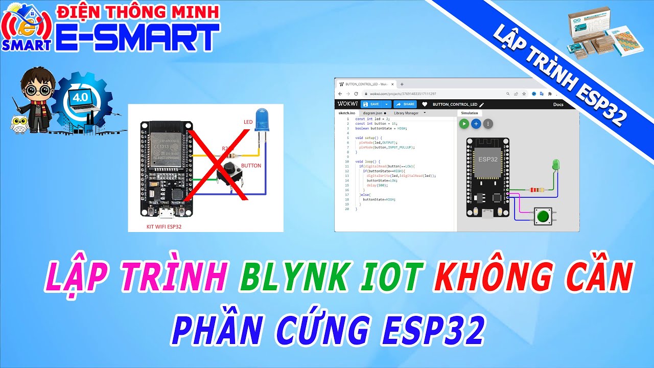 Website mô phỏng phần cứng trong lập trình esp32 - Lập trình thiết bị IOT qua web wokwi.com