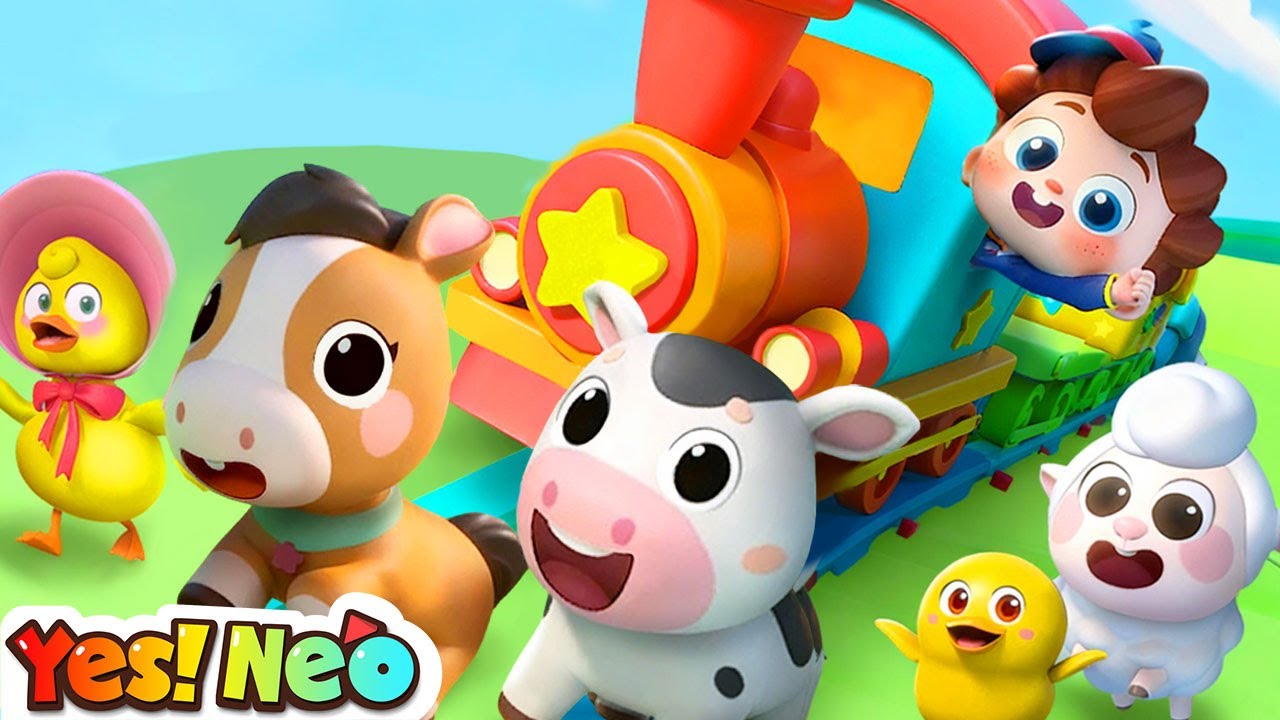 Choo Choo Train with Farm Animals | Learn Animals | Education | Nursery Rhyme & Kids Song | Yes! Neo