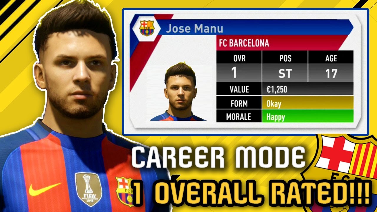THE WORST PLAYER in Career Mode History - ONE OVERALL RATED (2016-2031) FIFA 17
