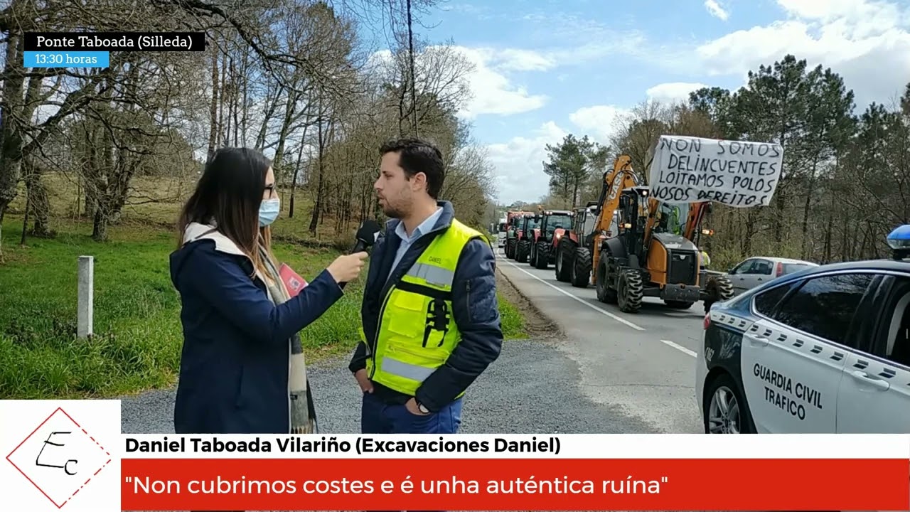 Marcha en Deza a favor dos transportistas