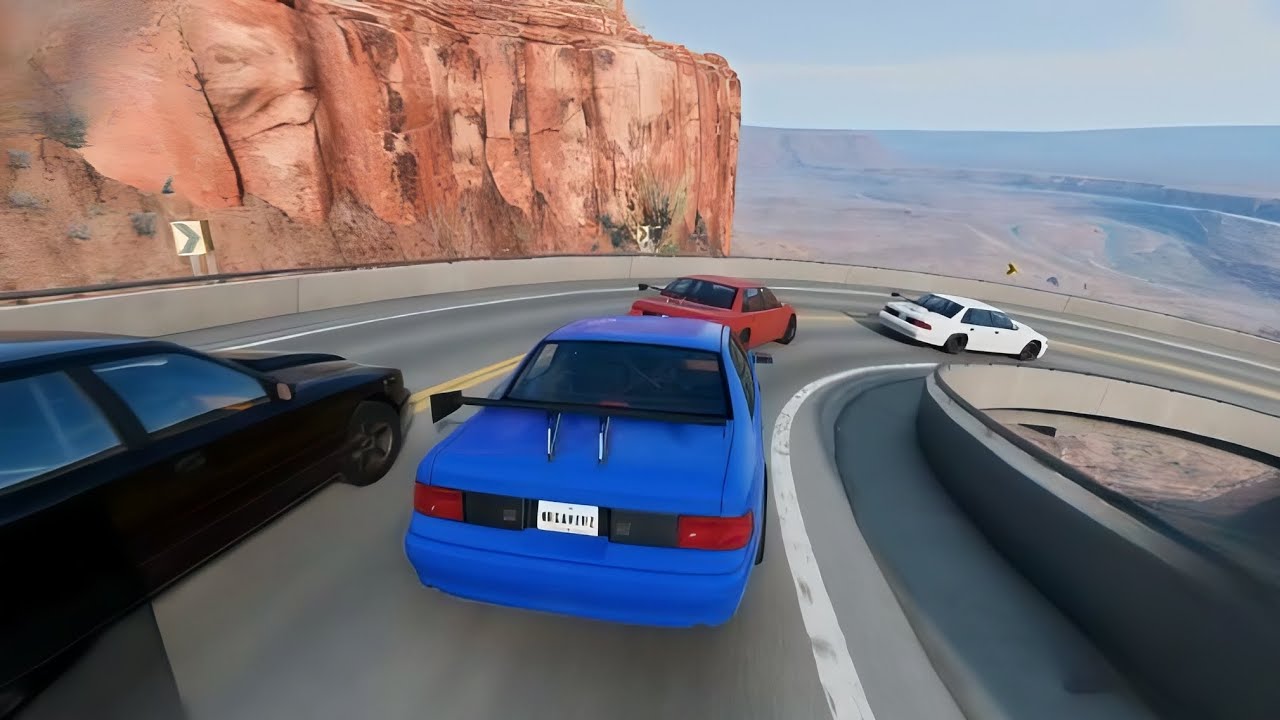Insane Utah Canyon Race in BeamNG.drive! Epic Drifts & Near-Misses on Zion Highway