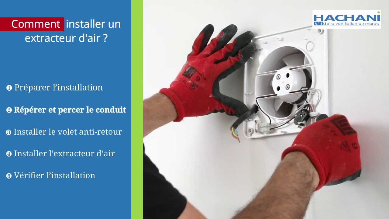 Installation d'un extracteur d'air