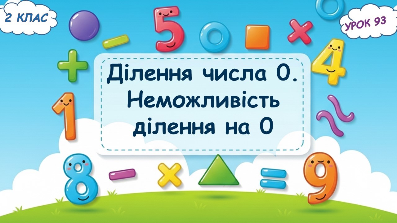 93. Ділення числа 0. Неможливість ділення на 0