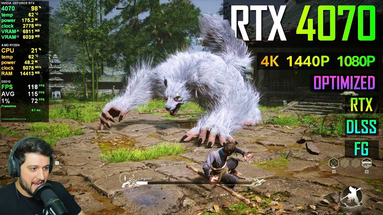 RTX 4070 - Black Myth: Wukong - Optimized Settings, RT, DLSS, FG