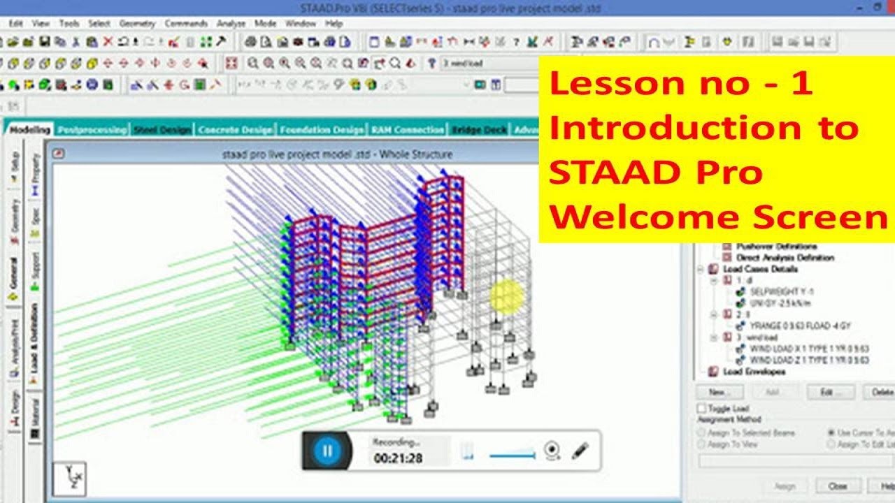 Lesson no - 1. Introduction to STAAD Welcome Screen (सिविल इंजीनियर एक बार जरूर देखे)