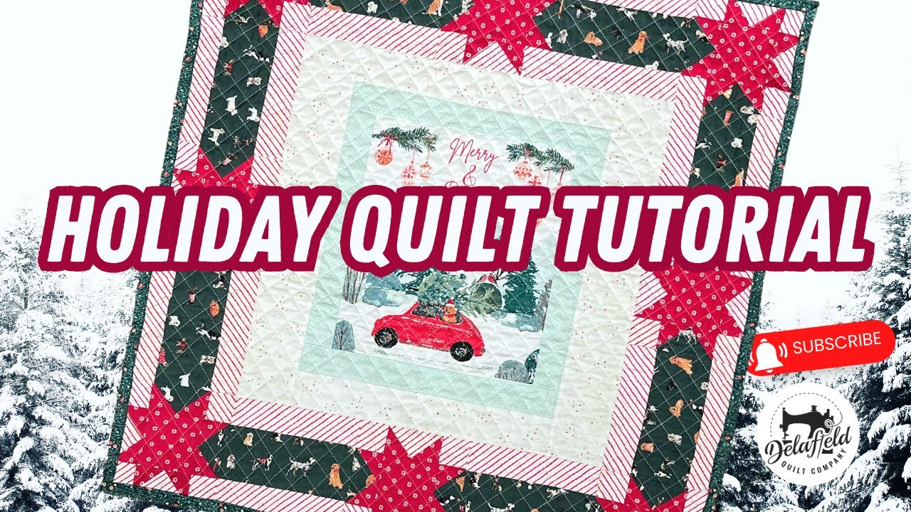 Как сшить одеяло из тканевой панели | Бесплатное руководство по стежке #easyquilt #holidaysewing