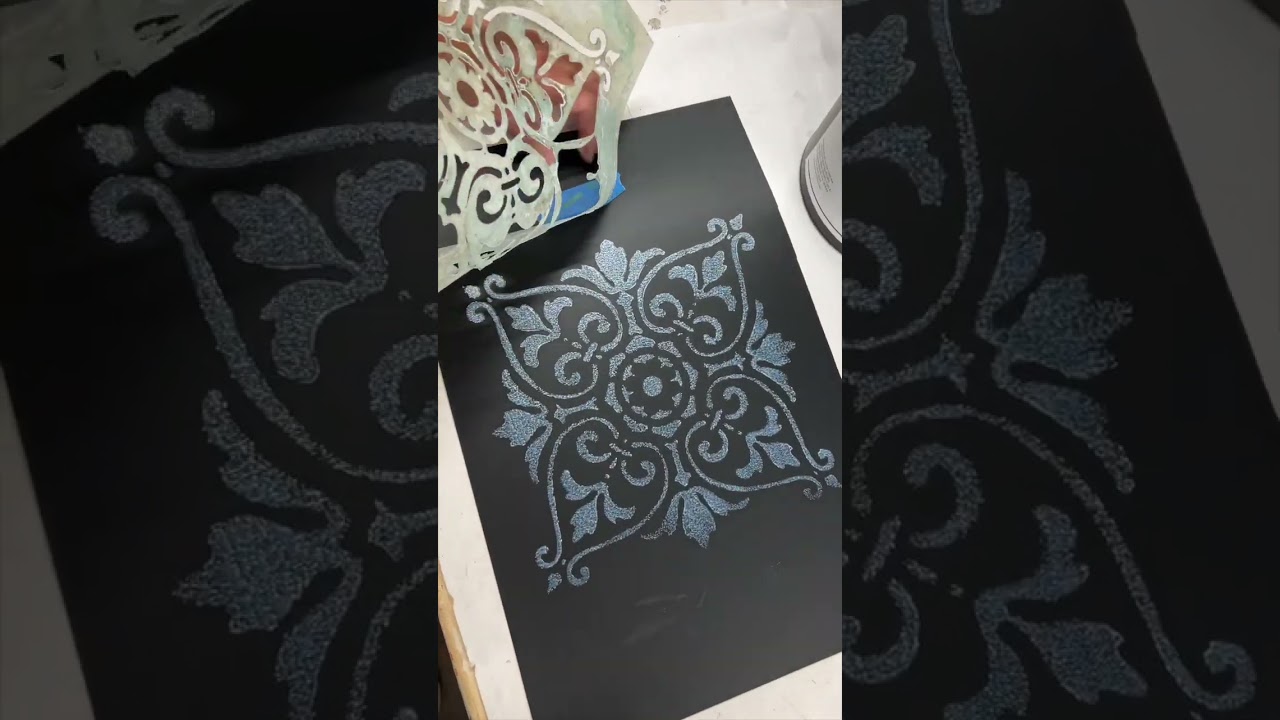 Stenciling with Metallic Transfer Foils #diycrafts