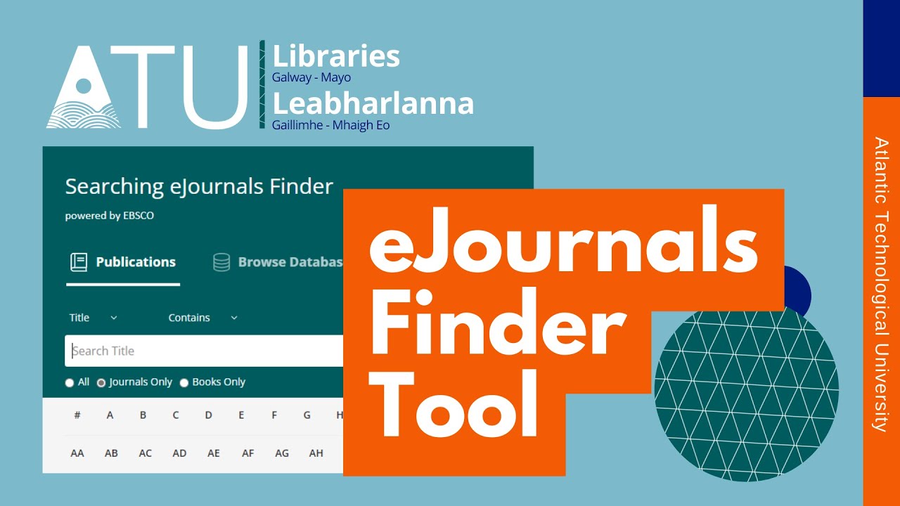 How to use ATU Libraries eJournals Finder Tool