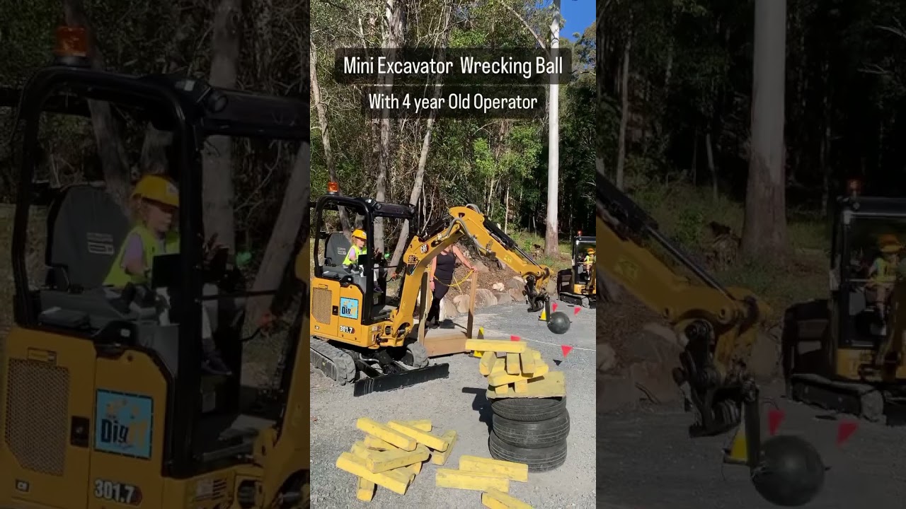 Excavator Wrecking Ball Practice! Young Operator🤘🏾. #excavator