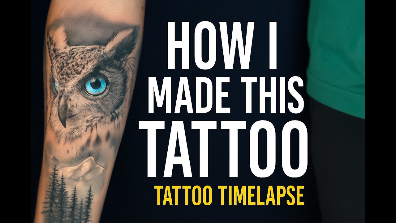 How I Made This Realistic Owl Tattoo | Tattoo Timelapse 🦉