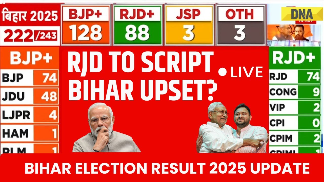 Bihar Election Result 2025 Live: Can RJD Upset NDA Alliance? Bihar Election 2025 Live News, Politics