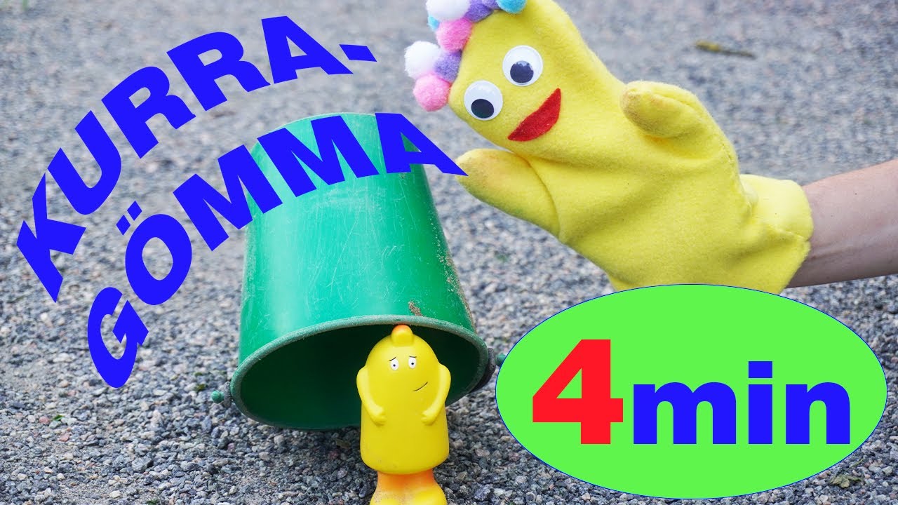 Babblarna är utomhus och leker kurragömma - Lek och lär med Babblarna! 4 minuter.