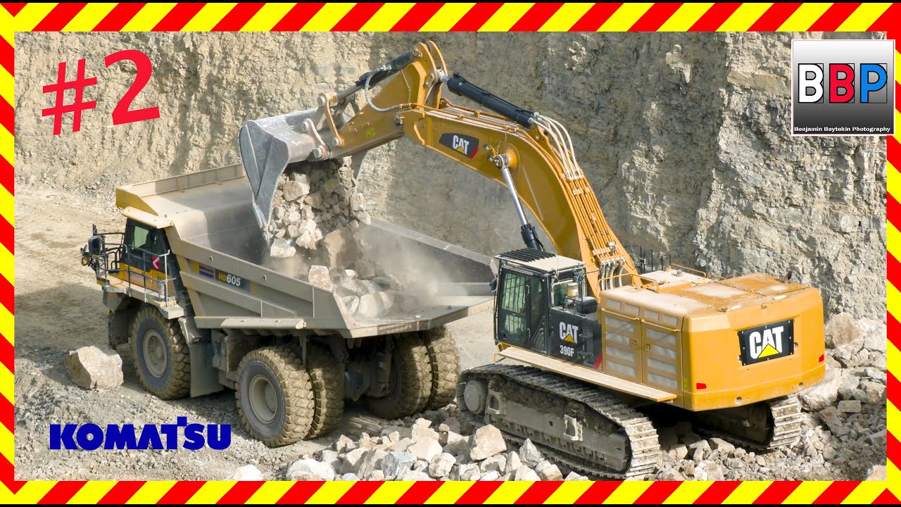Caterpillar 390F & Komatsu HD605-8E0, Limestone Quarry, Germany, Oct. 2022. #3