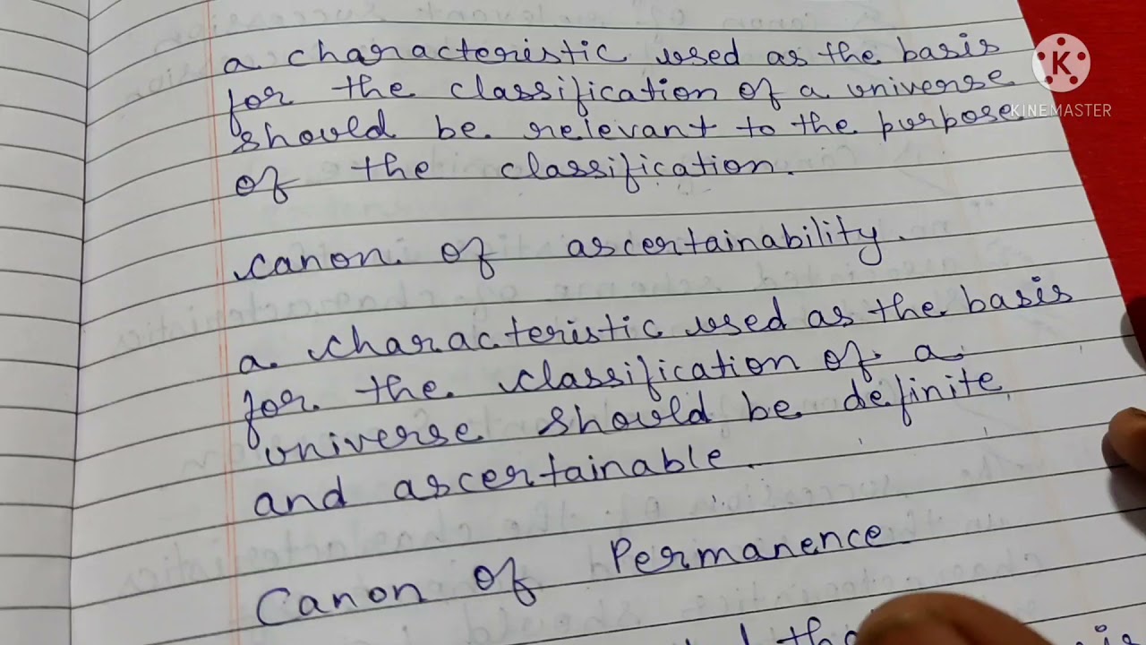 canons of classification ( part-1)